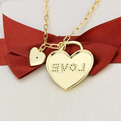 5pcs/lot 25*28mm LOVE Heart Lock Necklace Necklaces Love & Heart Necklaces Charms Beads Beyond