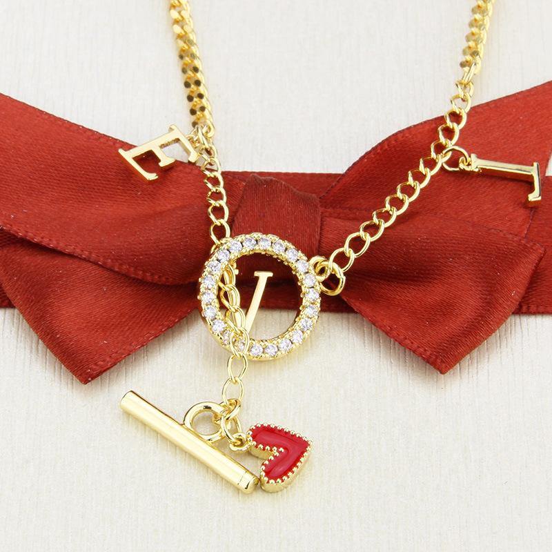 5pcs/lot CZ Paved I LOVE YOU Necklace Necklaces Love & Heart Necklaces Charms Beads Beyond