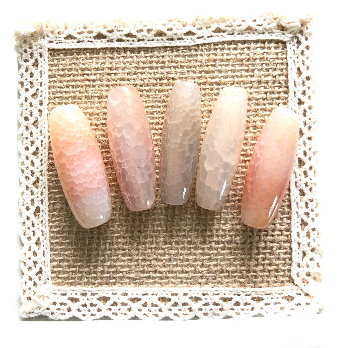 5pcs/lot 40*13mm Light Pink Agate Barrel Spacers Agate Spacers Focal Beads Charms Beads Beyond