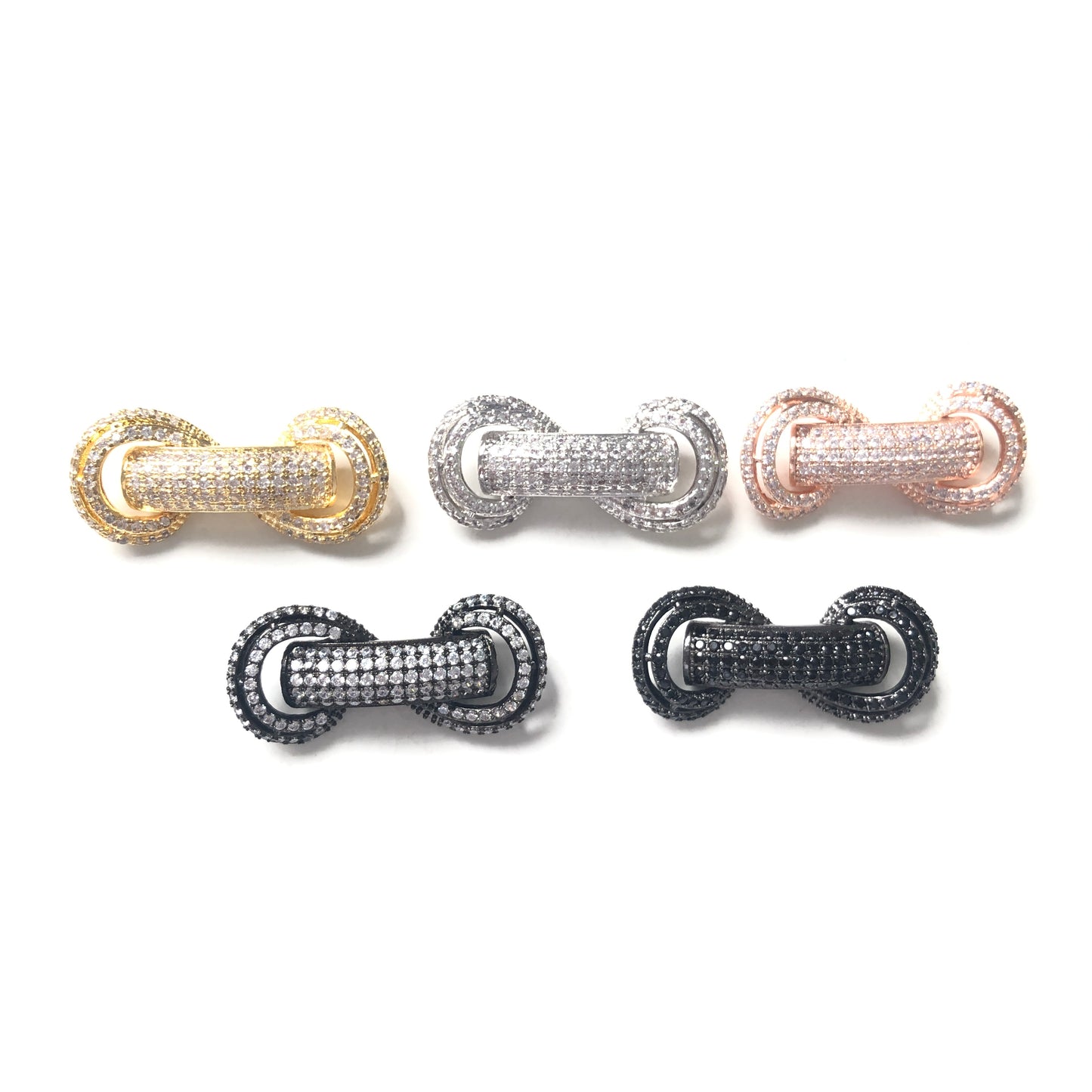 5-10pcs/lot 31*14.5*8mm CZ Paved Tube Bar Spacers CZ Paved Spacers New Spacers Arrivals Tube Bar Centerpieces Charms Beads Beyond