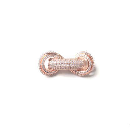 5-10pcs/lot 31*14.5*8mm CZ Paved Tube Bar Spacers Rose Gold CZ Paved Spacers New Spacers Arrivals Tube Bar Centerpieces Charms Beads Beyond