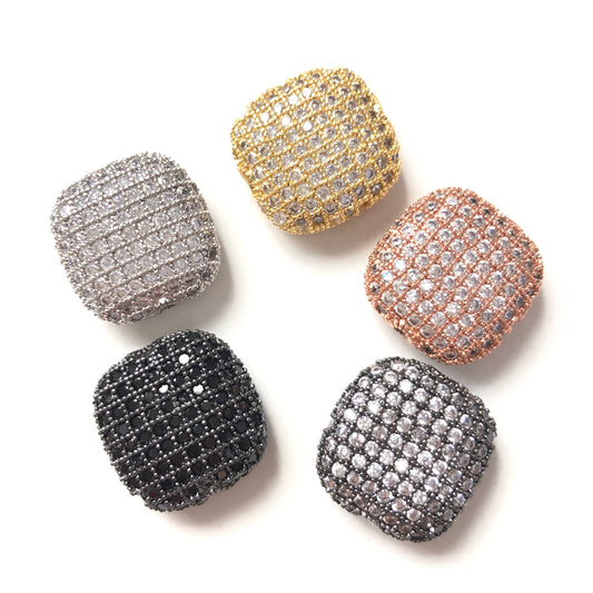5-10pcs/lot 20*20mm Clear CZ Paved Square Centerpiece Spacers Mix Colors CZ Paved Spacers Square Spacers Charms Beads Beyond