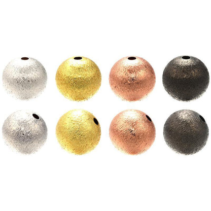 100pcs/lot 4/5/6/8mm Gold Plated Frosted Copper Ball Beads Accessories Charms Beads Beyond