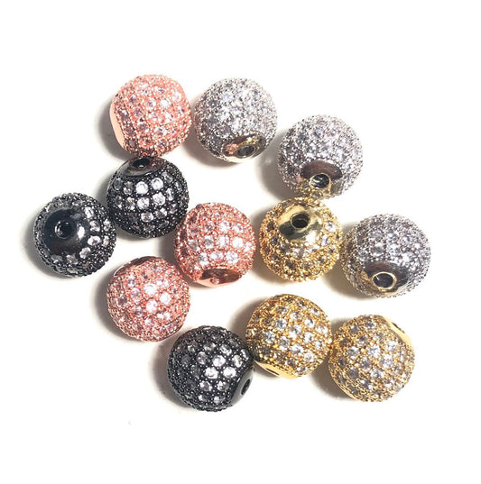 20pcs/lot 10mm Clear CZ Paved Ball Spacers Mix Colors CZ Paved Spacers 10mm Beads Ball Beads Charms Beads Beyond