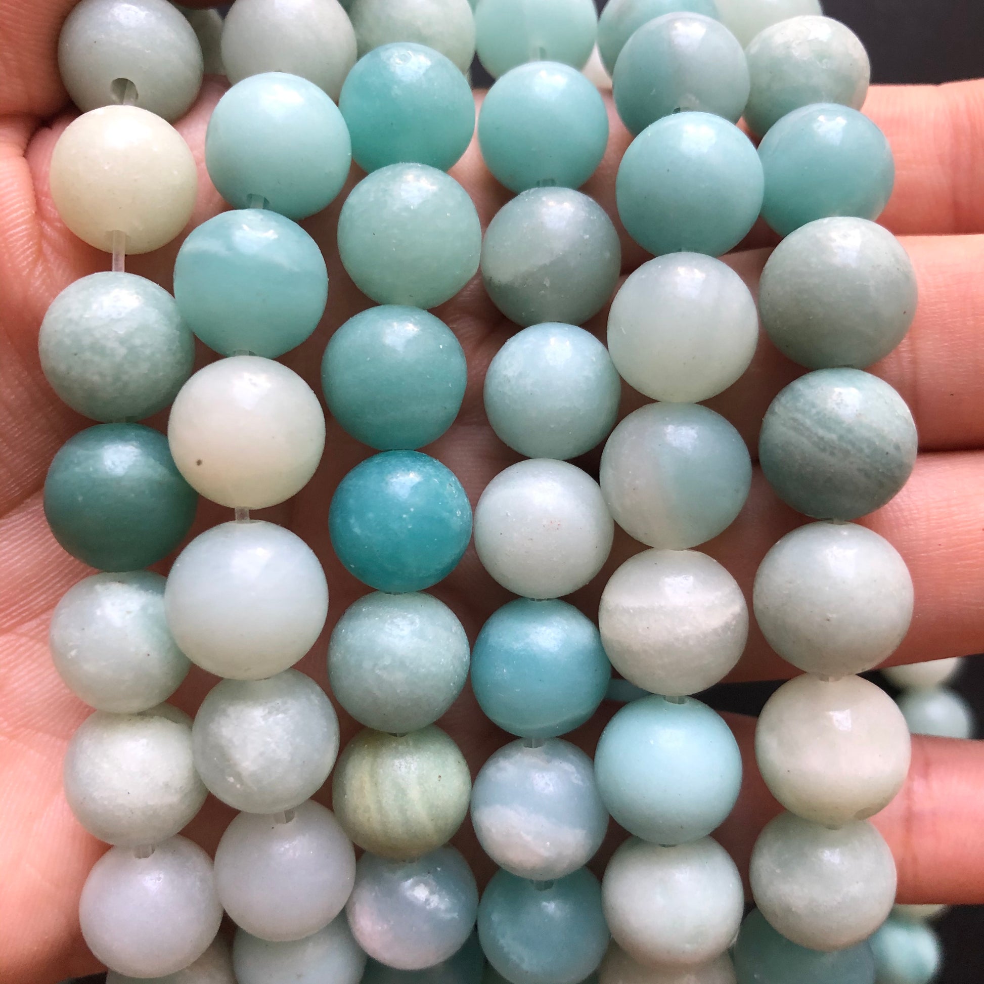 2 Strands/lot 10mm Blue Amazon Round Stone Beads Stone Beads Other Stone Beads Charms Beads Beyond