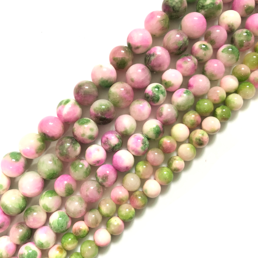 2 Strands/lot 8mm, 10mm, 12mm Pink Green Persian Jade Round Stone Beads Stone Beads 12mm Stone Beads 8mm Stone Beads New Beads Arrivals Persian Jade Beads Round Jade Beads Charms Beads Beyond