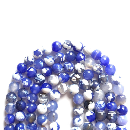 2 Strands/lot 10mm Blue Faceted Fire Agate Stone Beads Stone Beads Faceted Agate Beads New Beads Arrivals Charms Beads Beyond