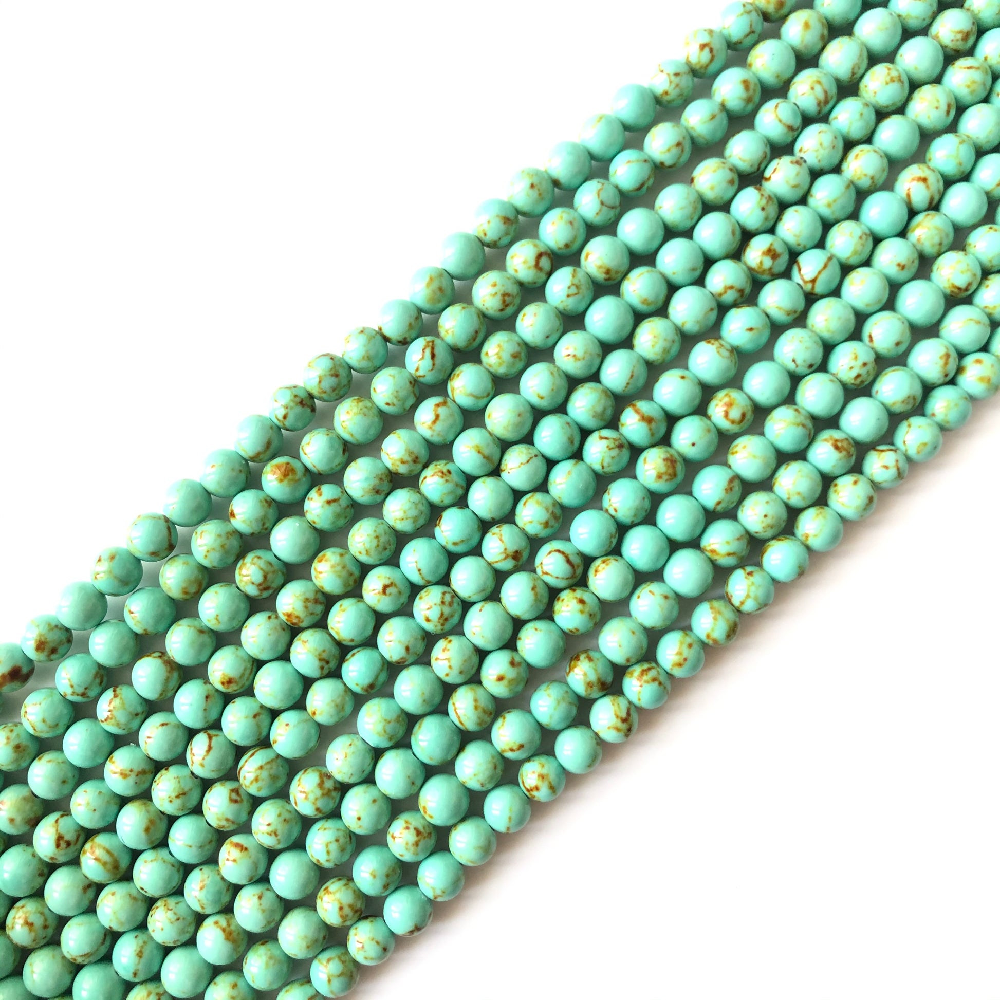 2 Strands/lot 8mm, 10mm Green Natural Turquoises Round Stone Beads Stone Beads 8mm Stone Beads Turquoise Beads Charms Beads Beyond