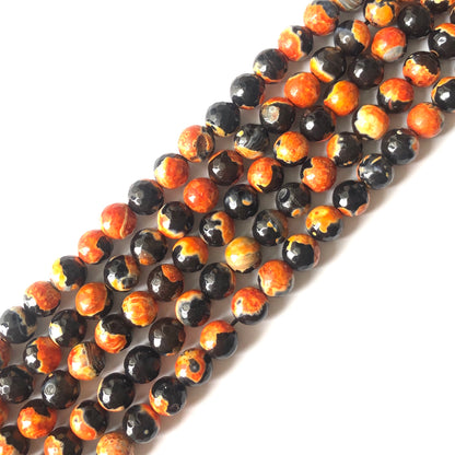 2 Strands/lot 10mm Orange Black Faceted Fire Agate Stone Beads Stone Beads Faceted Agate Beads New Beads Arrivals Charms Beads Beyond