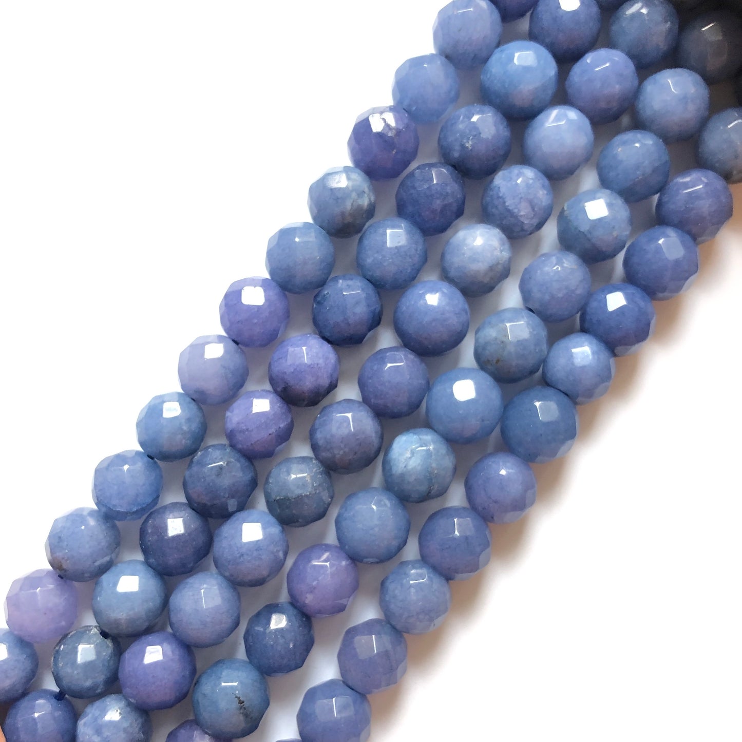 2 Strands/lot 10mm Blue Faceted Jade Stone Beads Stone Beads Faceted Jade Beads Charms Beads Beyond