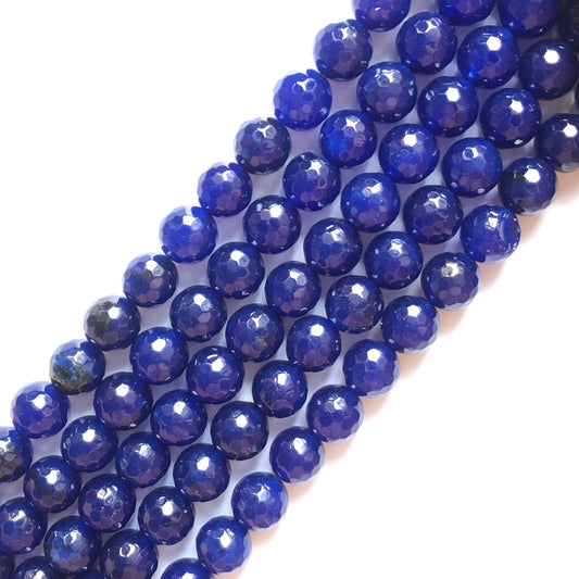 2 Strands/lot 10mm Navy Blue Faceted Jade Stone Beads Stone Beads Faceted Jade Beads Charms Beads Beyond