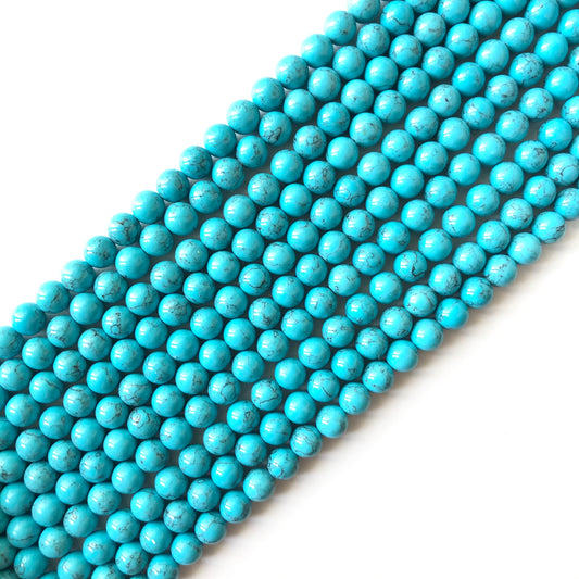 2 Strands/lot 8mm, 10mm Blue Natural Turquoises Round Beads Stone Beads 8mm Stone Beads Turquoise Beads Charms Beads Beyond
