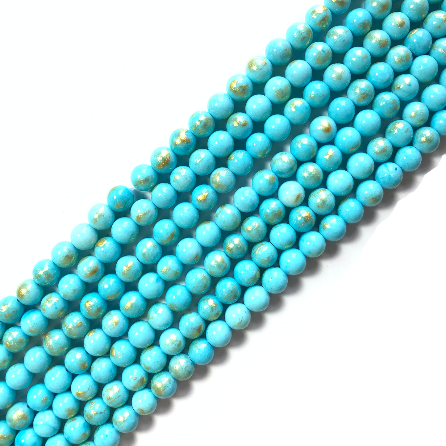2 Strands/lot 8mm, 10mm Light Blue Gold Plated Jade Round Stone Beads Stone Beads 8mm Stone Beads Gold Plated Jade Beads Round Jade Beads Charms Beads Beyond