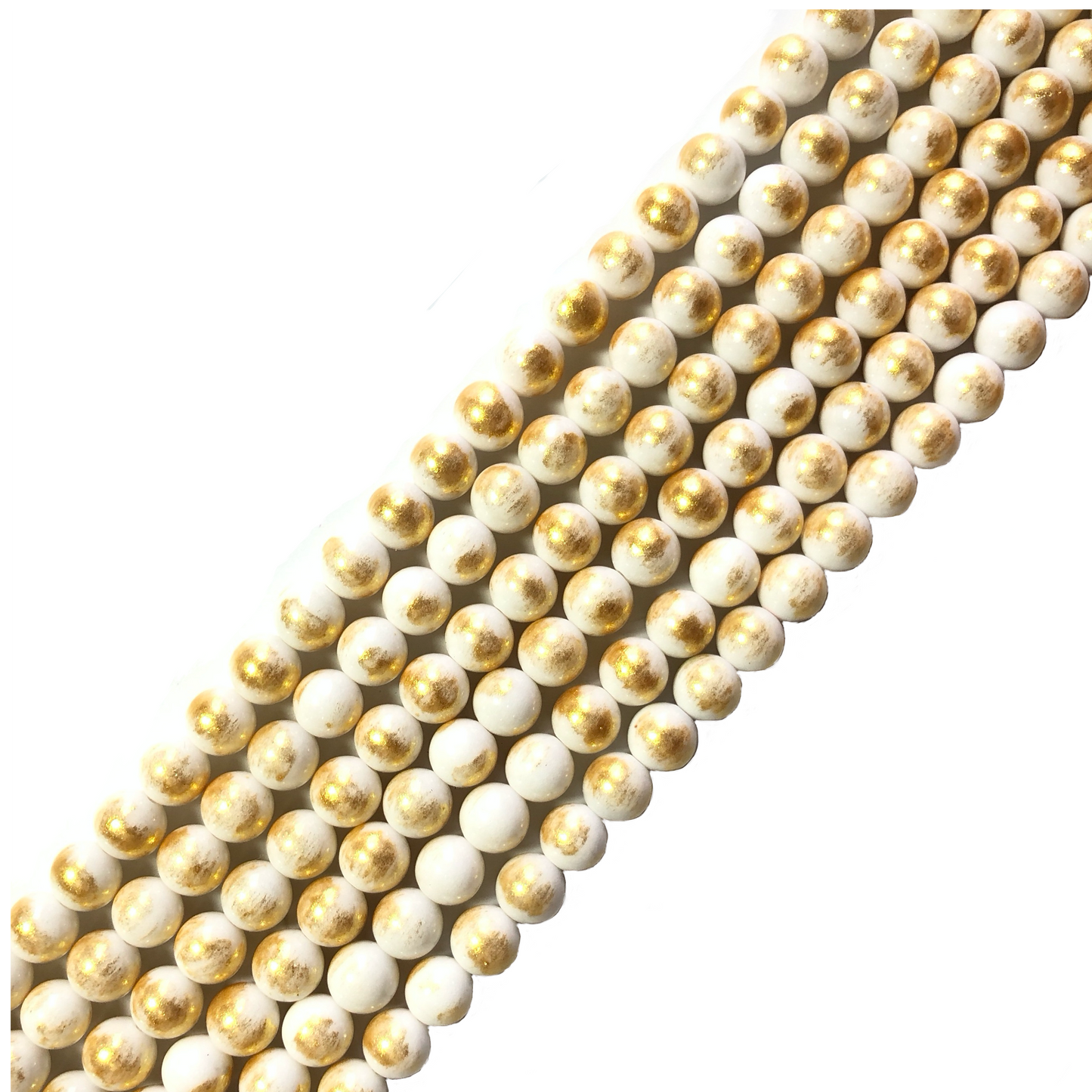 2 Strands/lot 8mm, 10mm White Gold Plated Jade Round Stone Beads Stone Beads 8mm Stone Beads Gold Plated Jade Beads Round Jade Beads Charms Beads Beyond