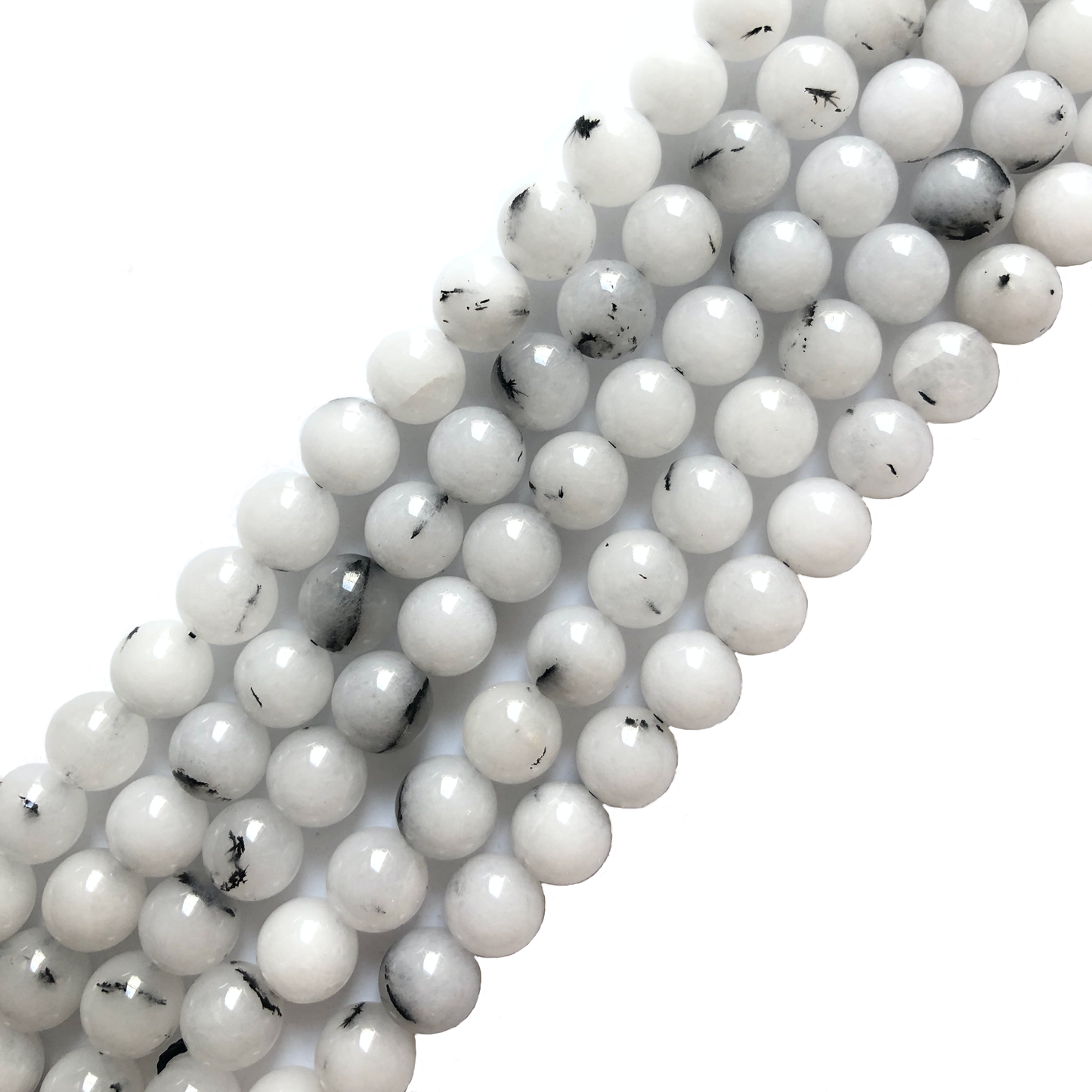 2 Strands/lot 10mm White Opal Round Stone Beads Stone Beads Other Stone Beads Charms Beads Beyond