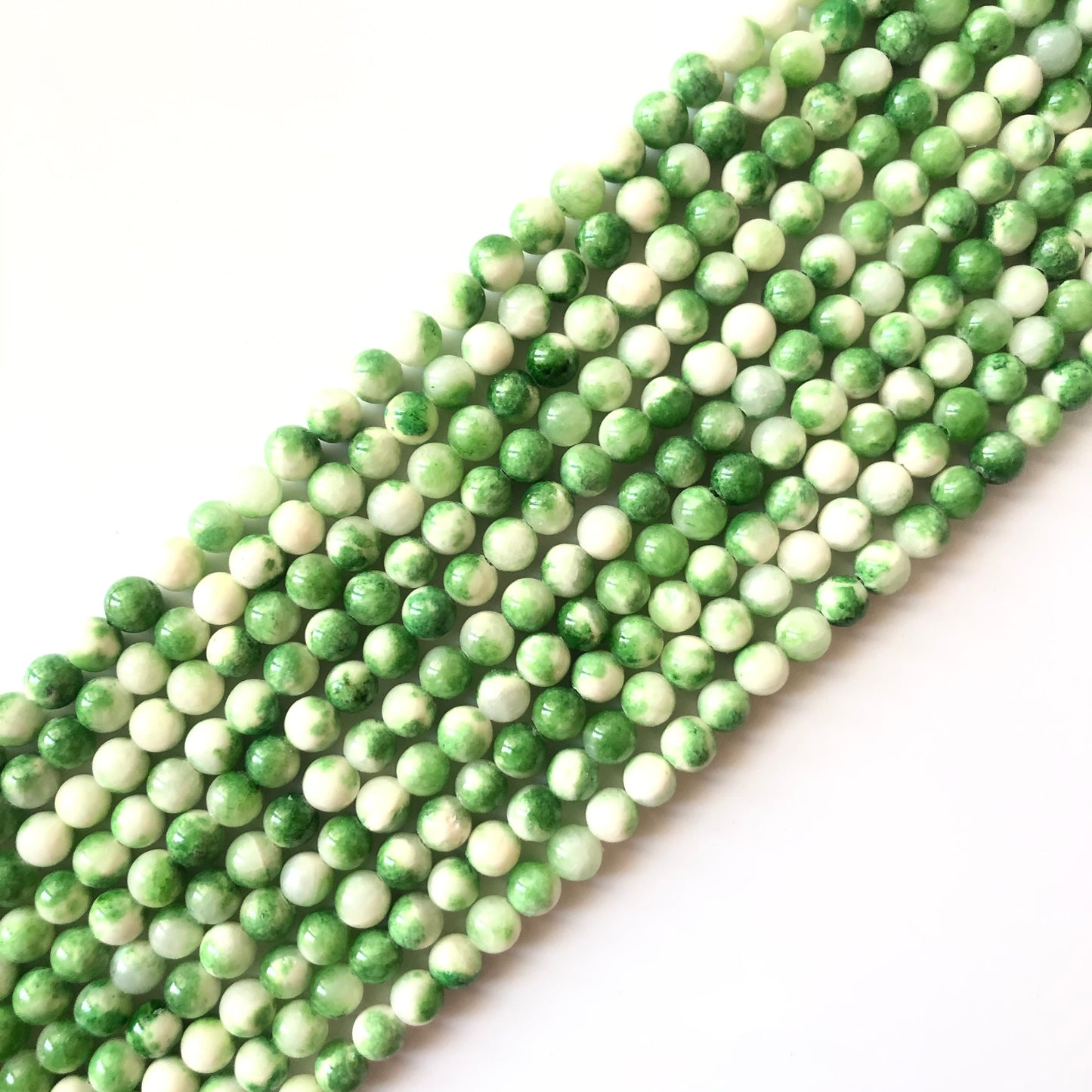 2 Strands/lot 8mm, 10mm Natural White Green Persian Jade Round Stone Beads Stone Beads 8mm Stone Beads Persian Jade Beads Round Jade Beads Charms Beads Beyond