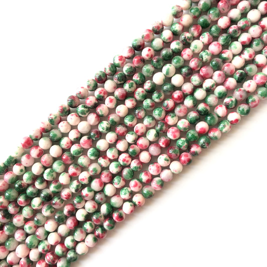 2 Strands/lot 8mm, 10mm Natural White Green Red Persian Jade Round Stone Beads Stone Beads 8mm Stone Beads Persian Jade Beads Round Jade Beads Charms Beads Beyond