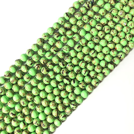 2 Strands/lot 8mm, 10mm Green Shell Turquoise Round Stone Beads Stone Beads 8mm Stone Beads Turquoise Beads Charms Beads Beyond