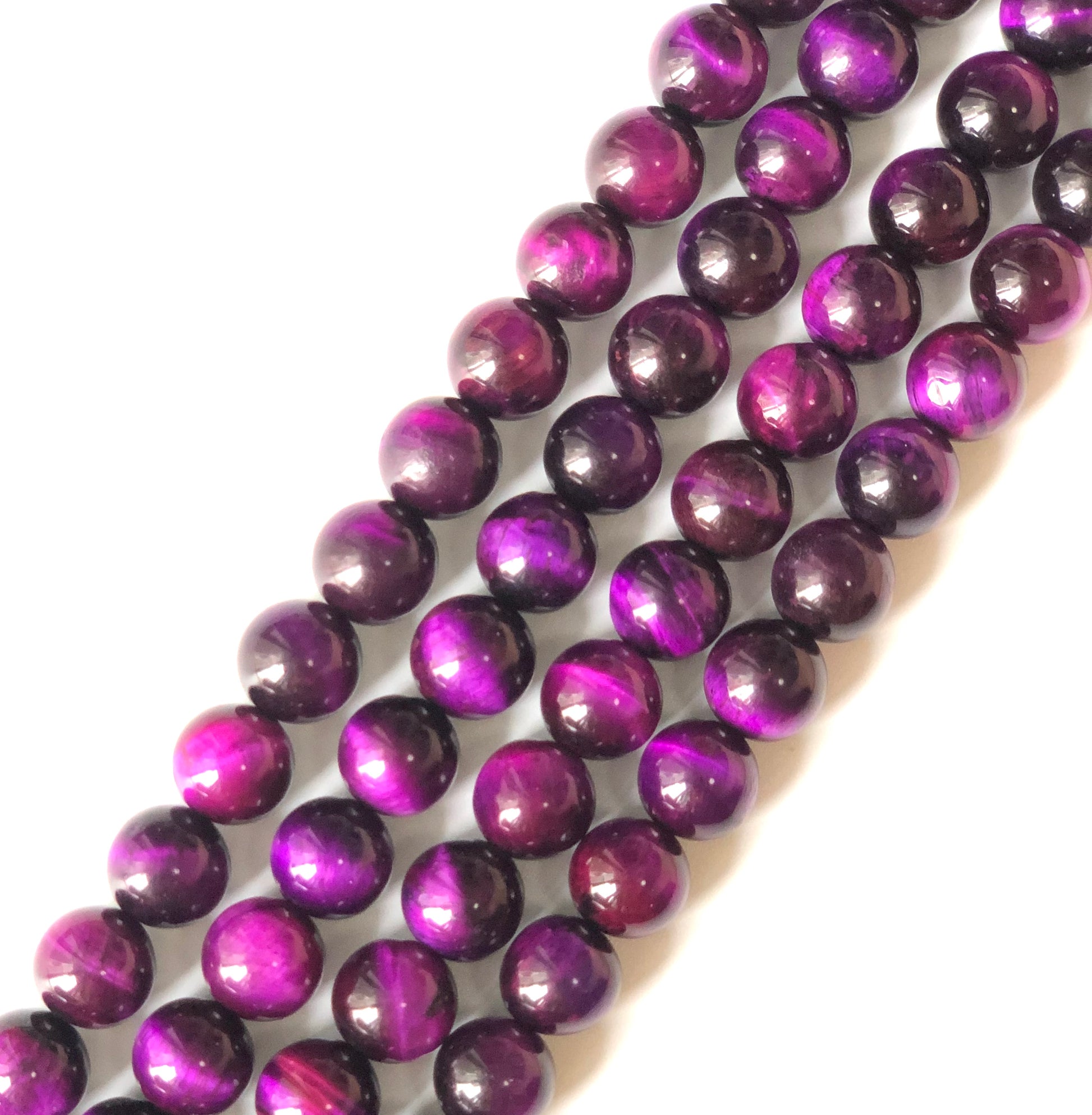 8mm, 10mm Purple Tiger Eye Round Stone Beads Stone Beads 8mm Stone Beads Tiger Eye Beads Charms Beads Beyond