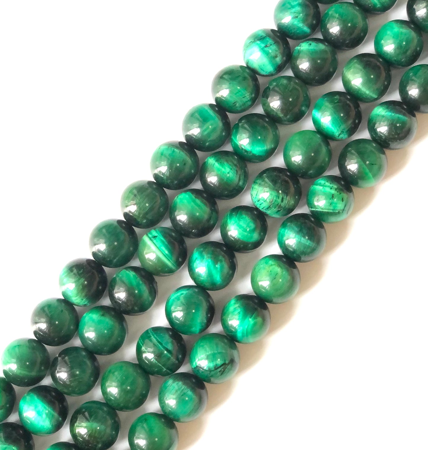 8mm, 10mm Green Tiger Eye Round Stone Beads Stone Beads 8mm Stone Beads Tiger Eye Beads Charms Beads Beyond