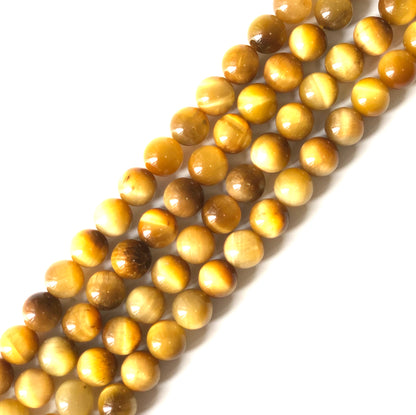 8mm, 10mm Yellow Tiger Eye Round Stone Beads Stone Beads 8mm Stone Beads Tiger Eye Beads Charms Beads Beyond