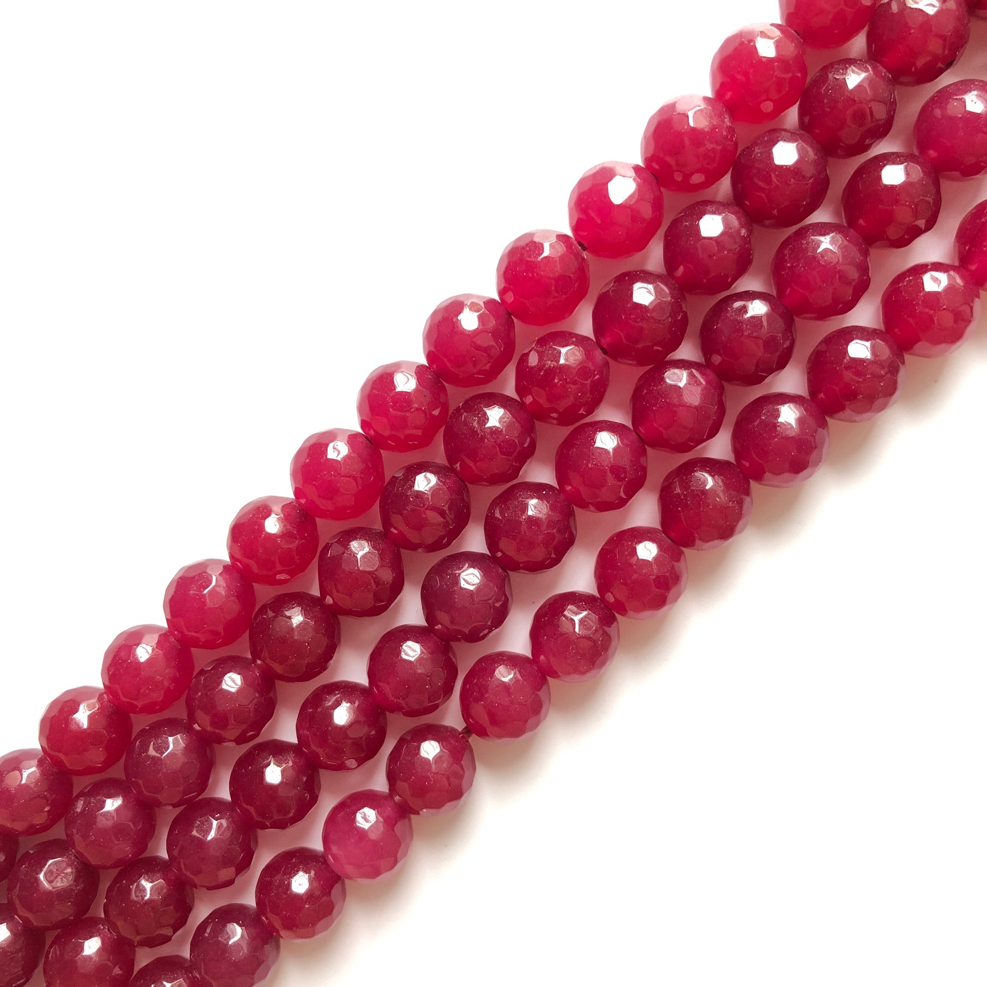 2 Strands/lot 10mm Maroon Red Faceted Jade Stone Beads Stone Beads Faceted Jade Beads Charms Beads Beyond