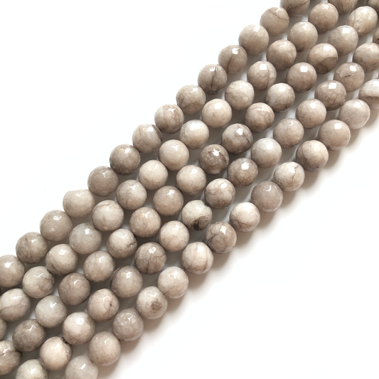 2 Strands/lot 10mm Gray Faceted Jade Stone Beads Stone Beads Faceted Jade Beads Charms Beads Beyond