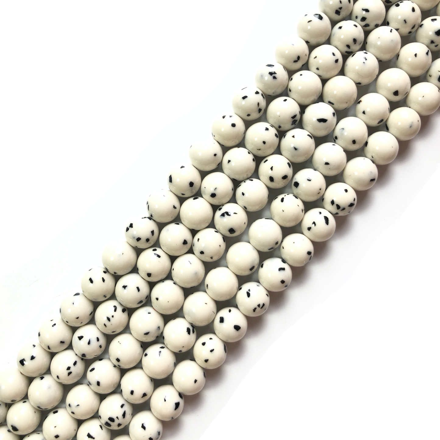 2 Strands/lot 8mm, 10mm Natural Black Point White Jade Round Stone Beads Stone Beads 8mm Stone Beads Round Jade Beads Charms Beads Beyond