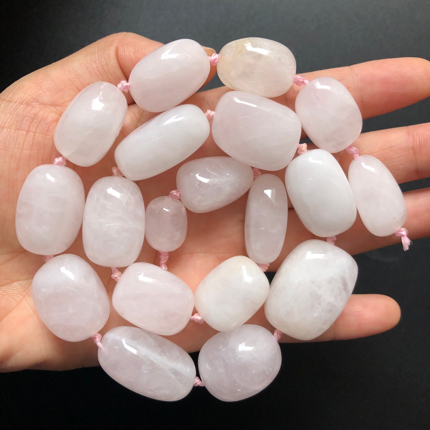 18-28mm Natural Light Rose Quartz Nugget Beads Stone Beads Raw Stones Charms Beads Beyond