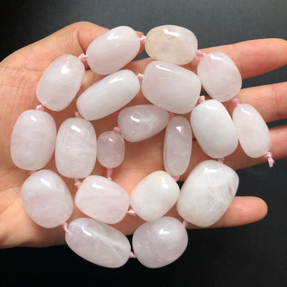 18-28mm Natural Light Rose Quartz Nugget Beads Stone Beads Raw Stones Charms Beads Beyond