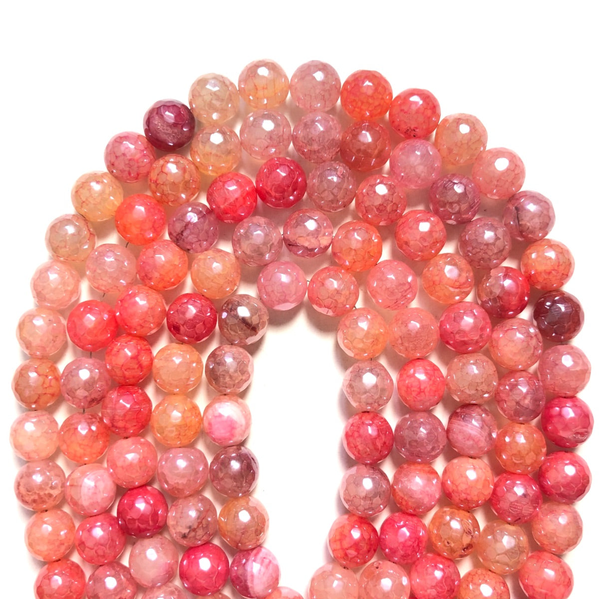 2 Strands/lot 10mm Electroplated Pink Agate Faceted Stone Beads Electroplated Beads Breast Cancer Awareness Electroplated Faceted Agate Beads New Beads Arrivals Charms Beads Beyond