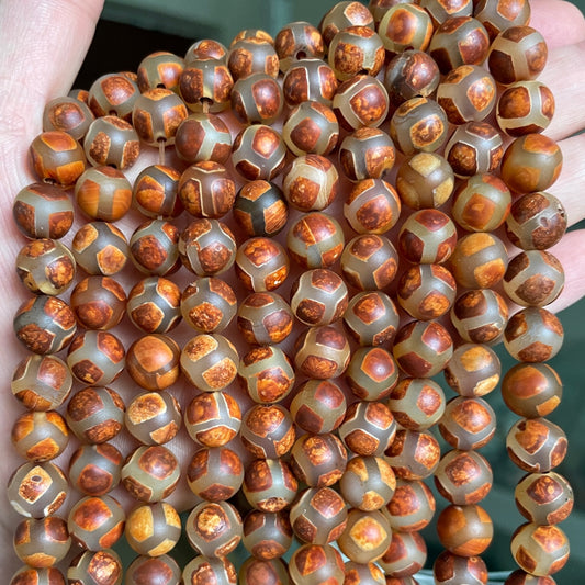 10mm Vintage Brown Football Tibetan Agate Round Stone Beads Stone Beads New Beads Arrivals Tibetan Beads Charms Beads Beyond