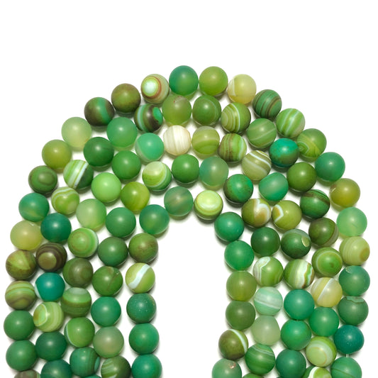 2 Strands/lot 10mm Green Stripe Botswana Agate Matte Stone Round Beads Stone Beads New Beads Arrivals Round Agate Beads Charms Beads Beyond