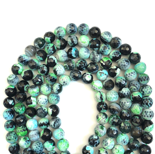 2 Strands/lot 10mm Green Black Faceted Fire Agate Stone Beads Stone Beads Faceted Agate Beads New Beads Arrivals Charms Beads Beyond